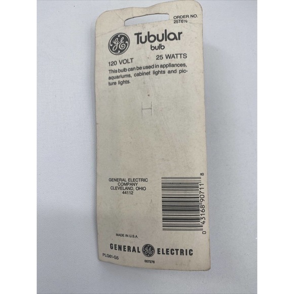 GE Tubular Clear 25 Watt T6-1/2 Light Bulb QTY-1 Bayonet 25T6 1/2 - Picture 2 of 9